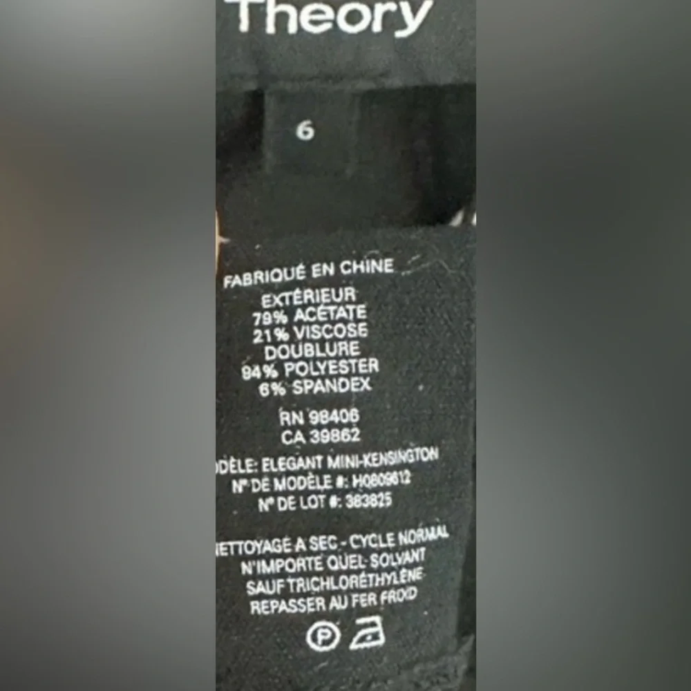 NWT Theory Kensington Elegant Black Mini Off-Shoulder Dress NWT Size 6 - Picture 5 of 7
